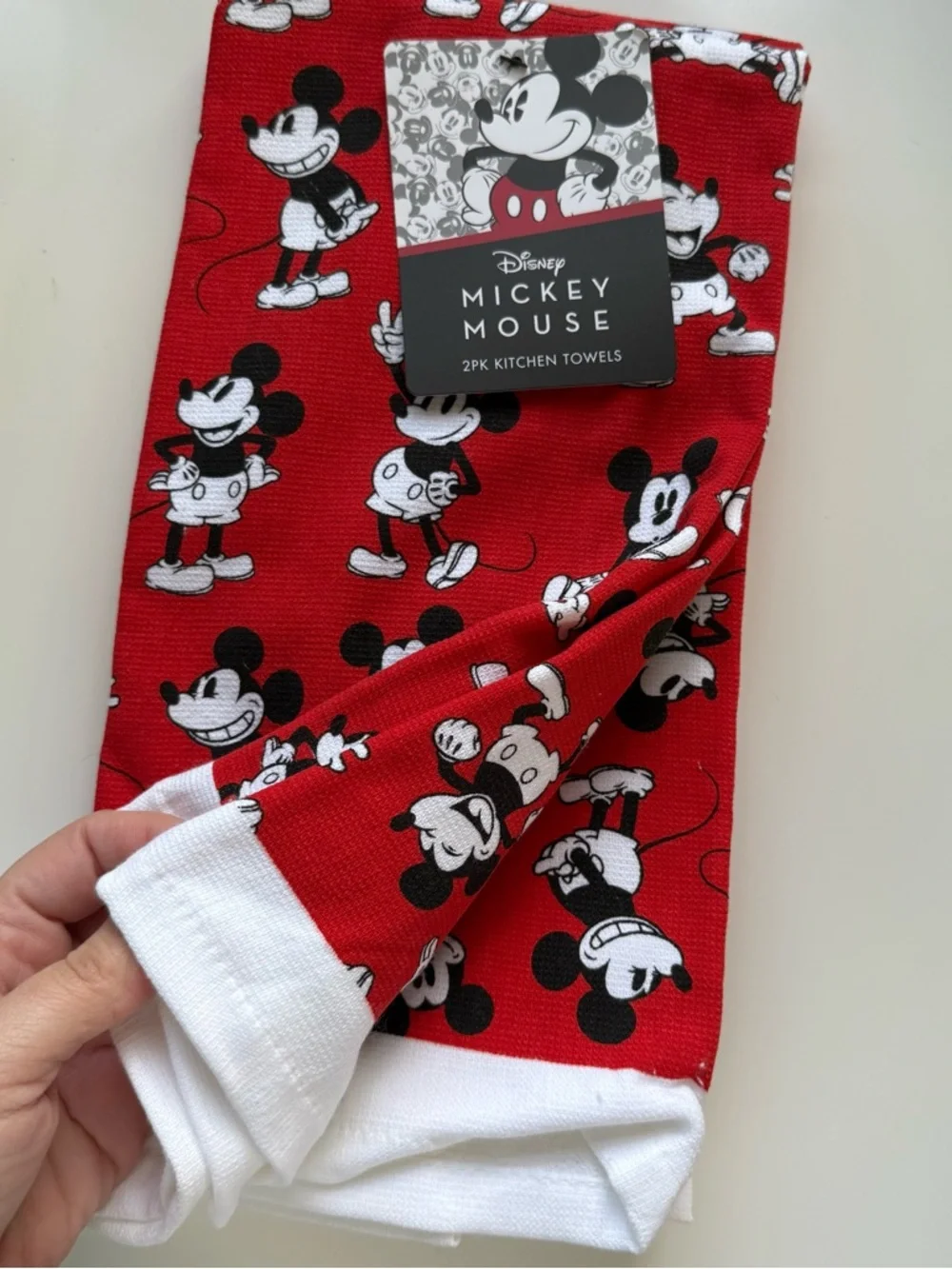 Disney Red and White Mickey Mouse Kitchen Towels - 2 Pack